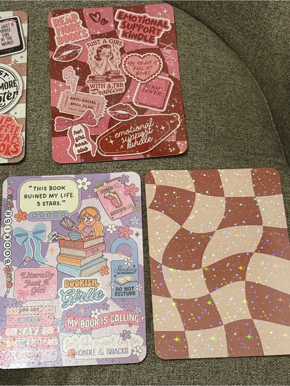 Cute Pink Bookish Girlie Cardstock Inserts for Kindle Paperwhite 11th-12th Gen